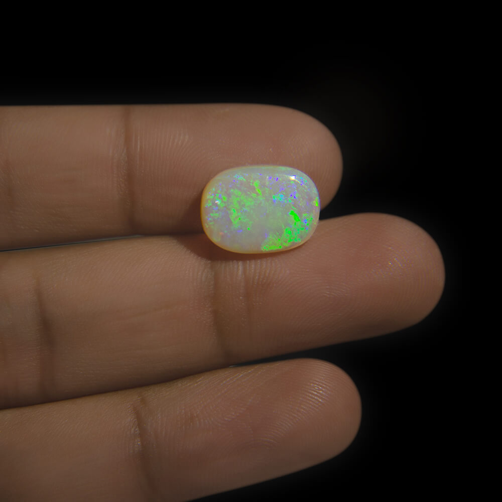 White Opal with Fire - 5.28 Carat
