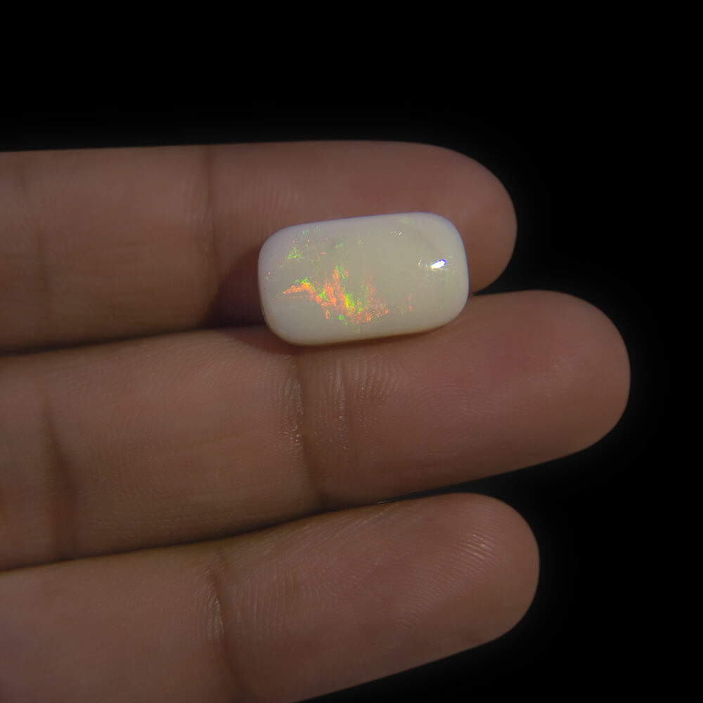 White Opal with Fire - 7.07 Carat
