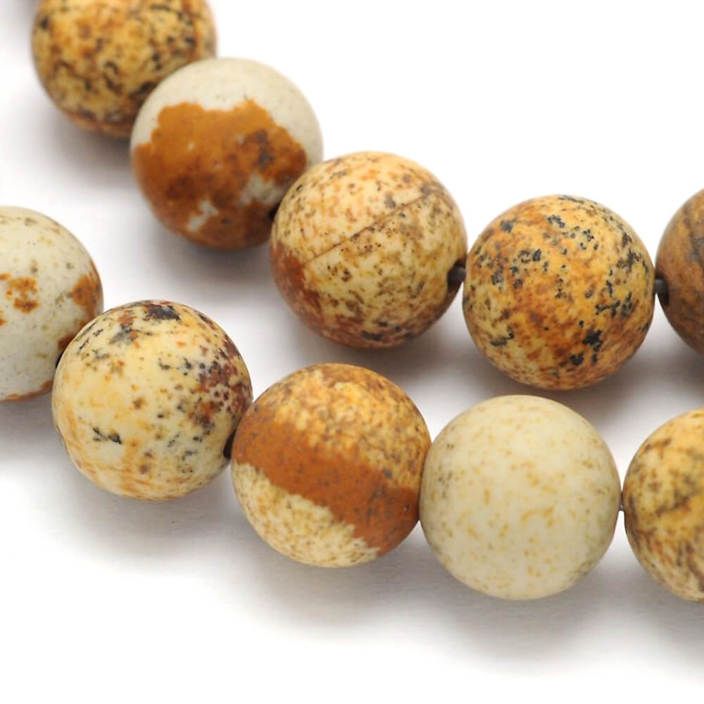 Picture Jasper AAA Quality Beads String - 14 Inch