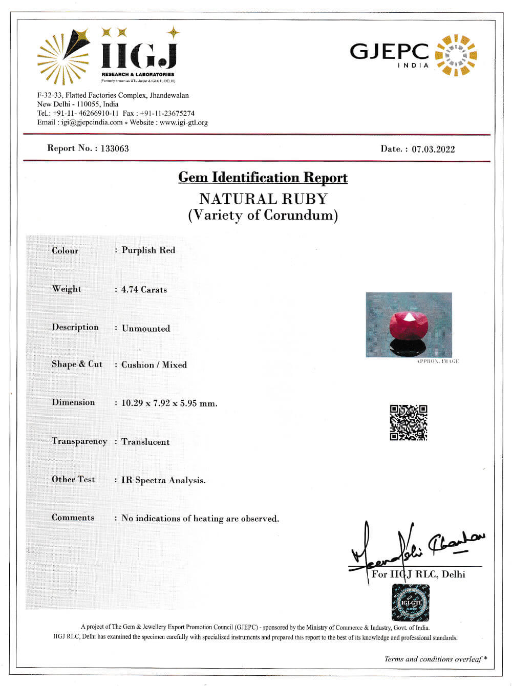 Ruby Burmese - 4.74 Carat (5.25 Ratti)