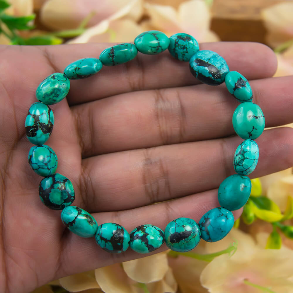Turquoise (Firoza) Tumble Beads Bracelet 