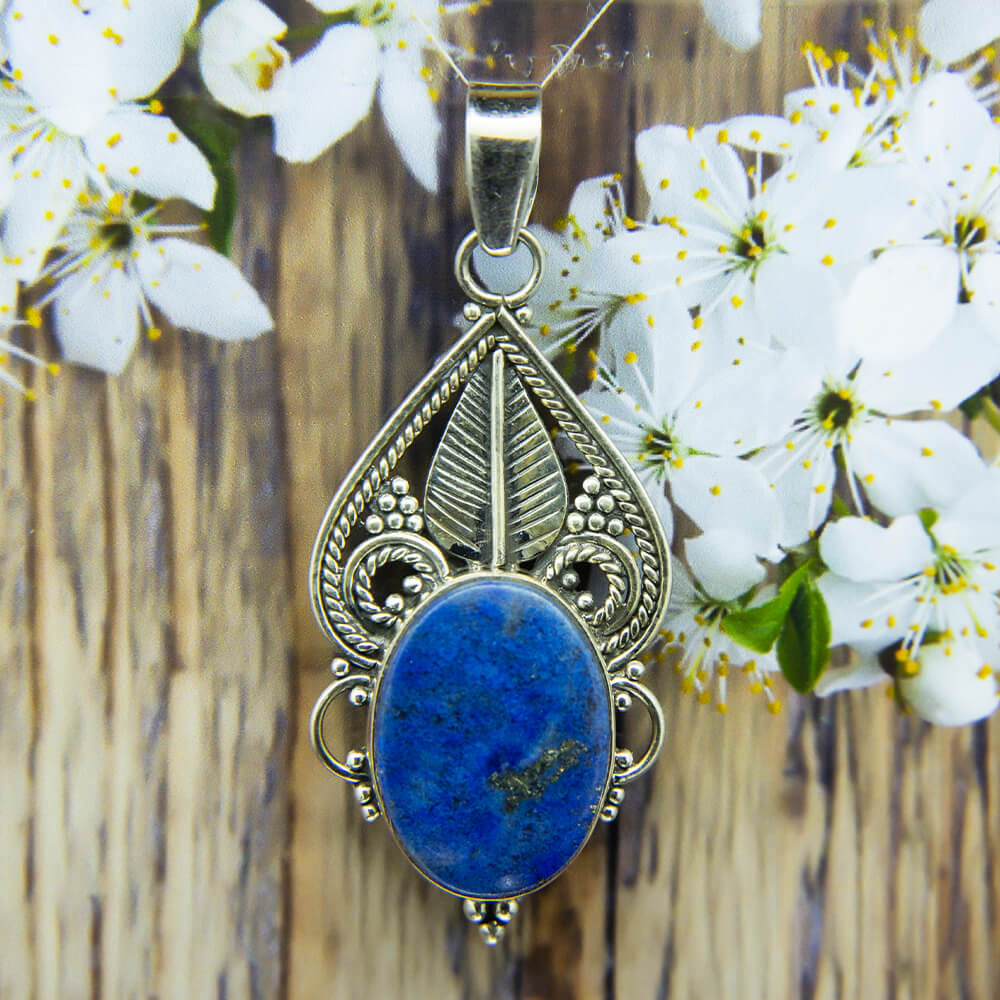 Lapis lazuli pendant sterling silver on sale